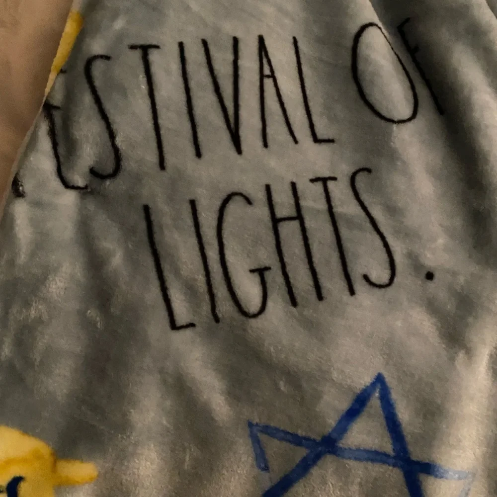 RAE DUNN Hanukkah Oversized Plush Throw Blanket FESTIVAL LIGHTS  NWT